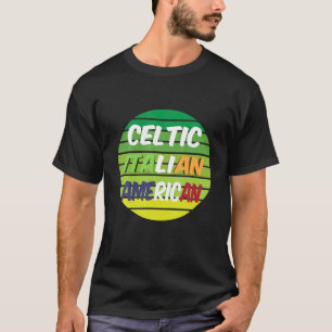Irish American Flag, Sunset Retro St. Patr T-Shirt