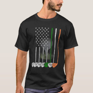 Irish American Flag Vintag Golf Flag St Patricks T-Shirt