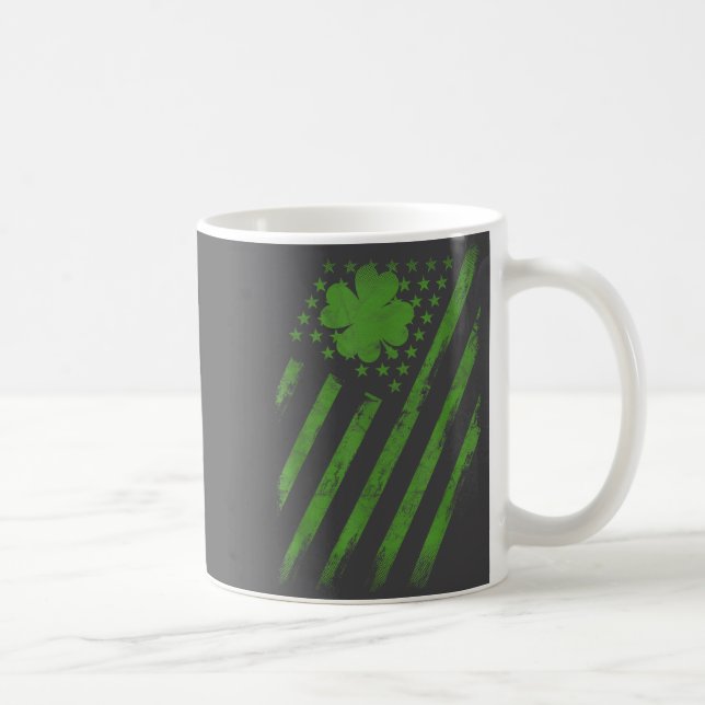 Irish American Flag With Shamrock Luck St Patrick' Kaffeetasse (Rechts)