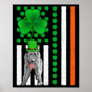 Irish-American-Flagge Irischer Wolfshund Hund St. Poster