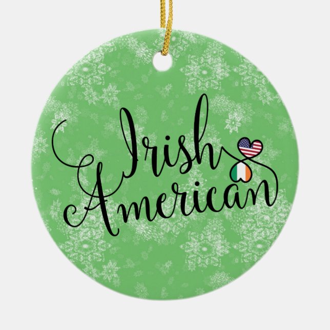 Irish American Hearts Christmas Tree Ornament (Vorne)