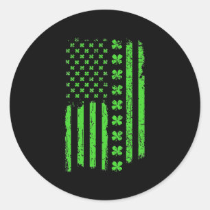 Irish American Kleeblatt Flag St Patricks Paddy Runder Aufkleber