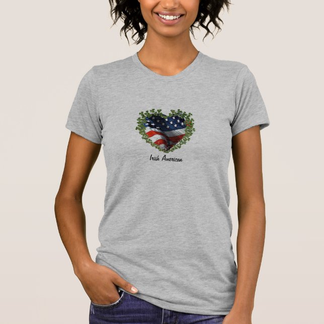 Irish American Kleeblatt Heart Cutout T - Shirt (Vorderseite)