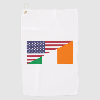 Irish American Pride US Ireland Flag Golfhandtuch