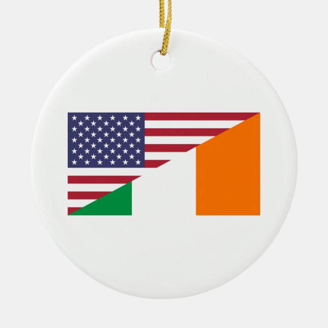 Irish American Pride US Ireland Flag Ornament (Vorne)