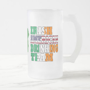 Irish American St Patricks Day Mattglas Bierglas