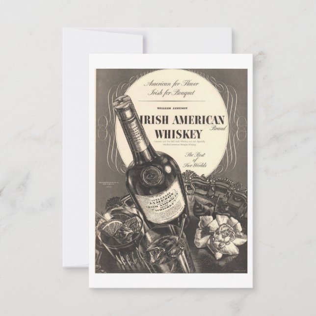 Irish American Whiskey Vintag Card Dankeskarte (Vorderseite)