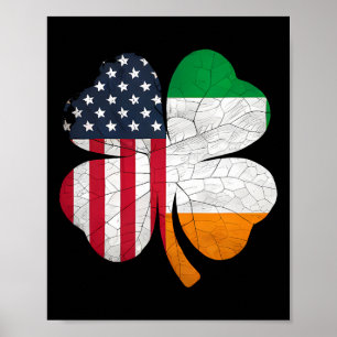 Irish-amerikanische Flagge Irland-Flagge St. Patri Poster