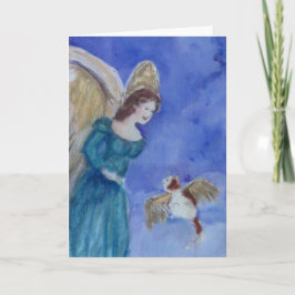 Irish Angel and Cat Angel Blank Greeting Card Karte