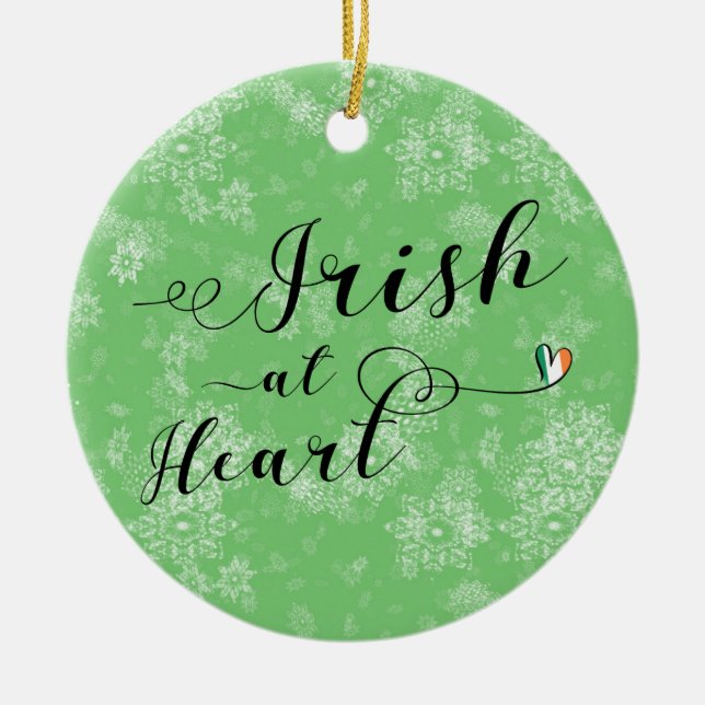 Irish at Heart, Christmas Tree Ornament, Irland Keramik Ornament (Vorne)