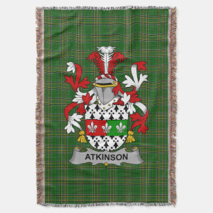 Irish Atkinson Coat of Arms Familienwappen Irland Decke