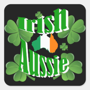 Irish aussie quadratischer aufkleber