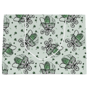 Irish Baby Carriage St Patrick's Day Baby Shower Große Geschenktüte