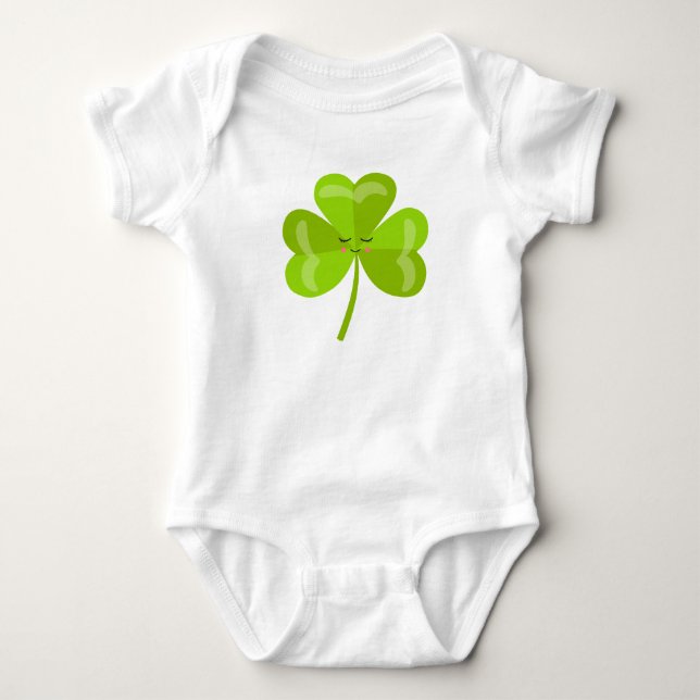 Irish Baby Lucky Kleeblatt St Patrick's Day Baby Strampler (Vorderseite)