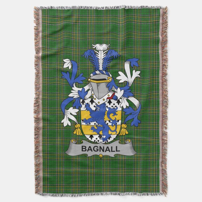 Irish Bagnall Coat of Arms Familienwappen Irland Decke (Vorderseite Vertikal)