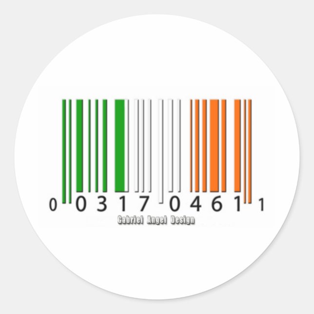 Irish Barcode Flag Runder Aufkleber (Vorderseite)