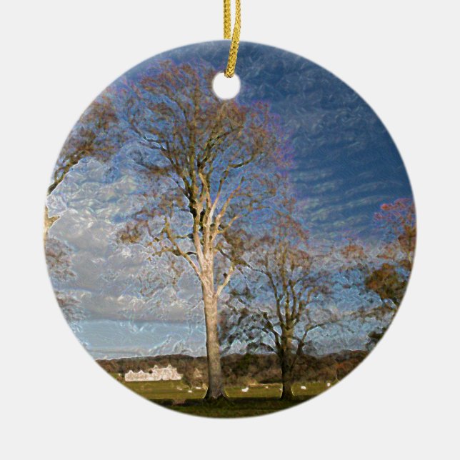 Irish Beech Trees Keramik Ornament (Vorne)