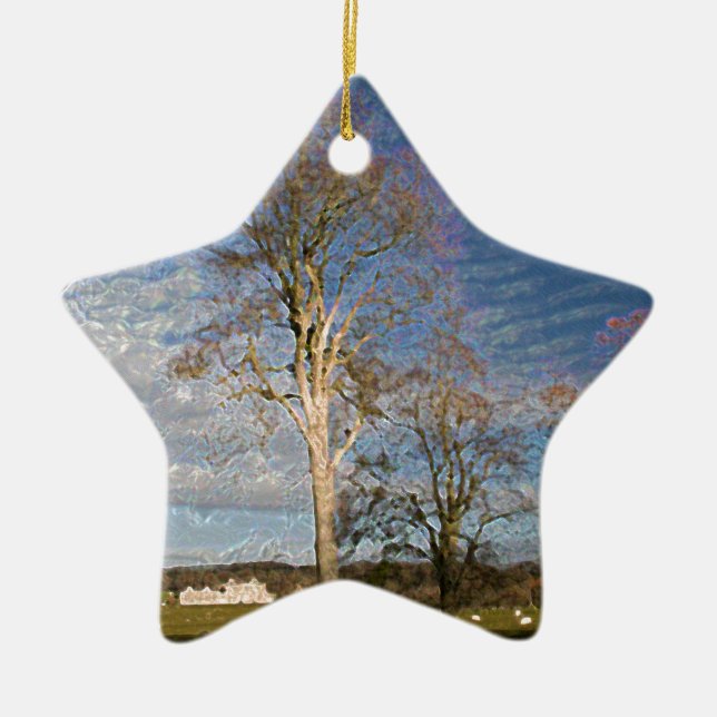 Irish Beech Trees Keramikornament (Vorne)