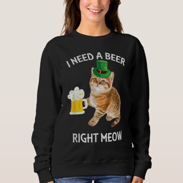 Irish Beer Cat TShirt St Patricks Day Drinking (Vorderseite)