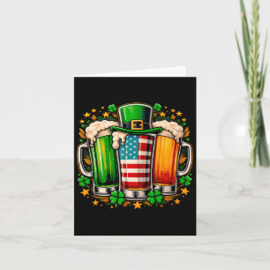 Irish Beer Ireland American Flag St Patrick's Day Karte