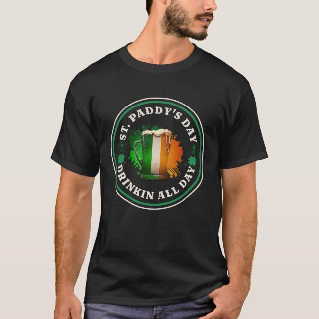 Irish Beer Ireland Flag St Patricks Day  Drinking  T-Shirt (Vorderseite)