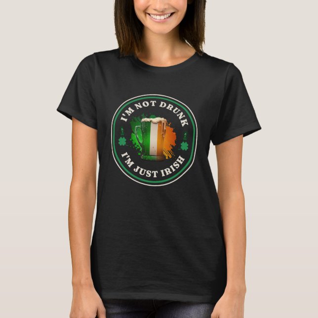 Irish Beer Ireland Flag St Patricks Day  Drinking  T-Shirt (Vorderseite)