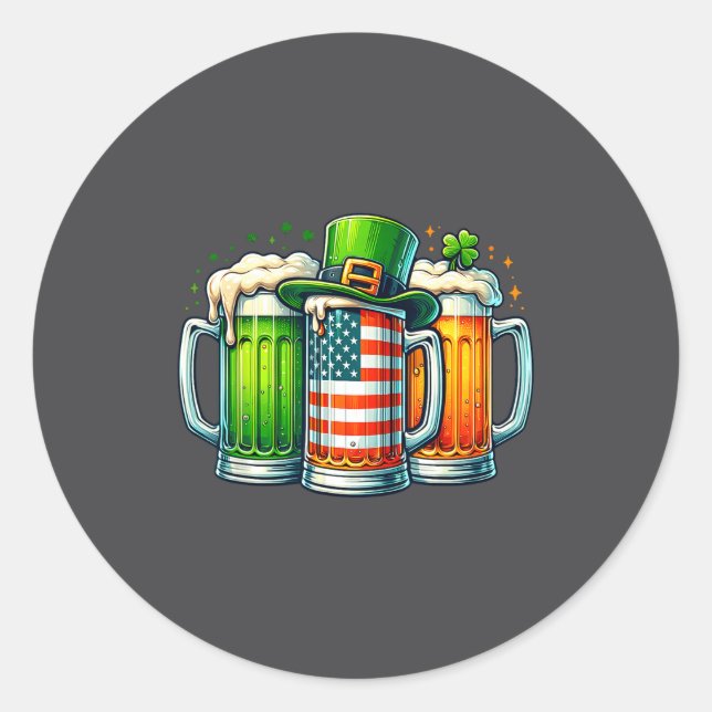 Irish Beer Ireland St Patricks Day Drinking Party  Runder Aufkleber (Vorderseite)