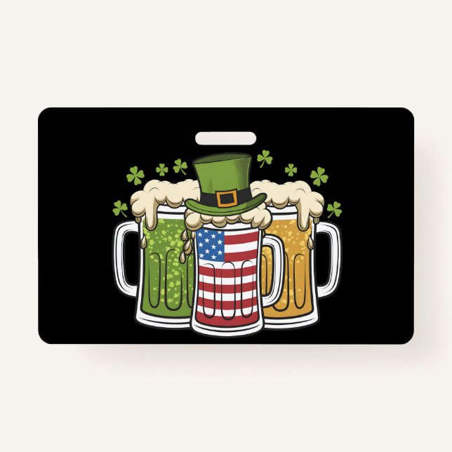 Irish Beer Ireland USA American Flag St Patrick's Ausweis (Vorderseite)
