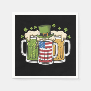 Irish Beer Ireland USA American Flag St Patrick's Serviette