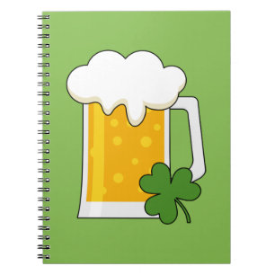 Irish Beer Tasse mit Kleeblatt Clover Notizblock