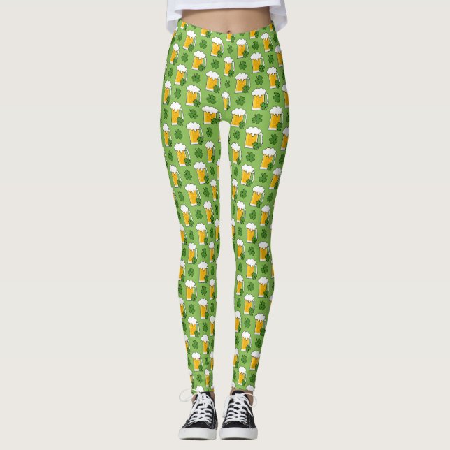 Irish Beer Tasse mit Kleeblatt Clover Pattern Leggings (Vorderseite)
