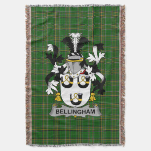 Irish Bellingham Coat of Arms Familienwappen Irlan Decke