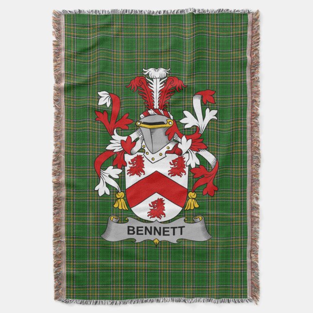 Irish Bennett Coat of Arms Familienwappen Irland Decke (Vorderseite Vertikal)