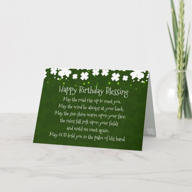 Irish Birthday Blessing Inspirational Karte (Vorderseite)