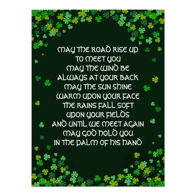 Irish Blessin - Kleeblatt Design Poster (Vorderseite)
