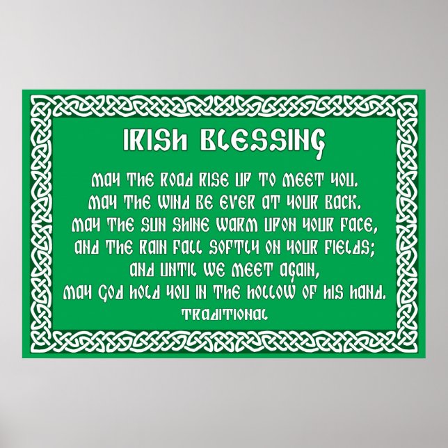 Irish Blessing 1 in Celtic Knot Frame Poster (Vorne)