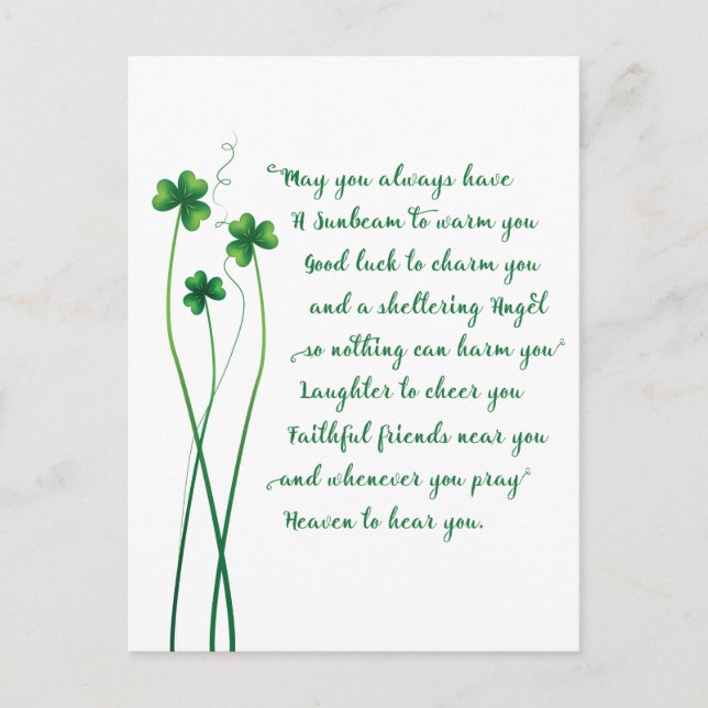 Irish Blessing Calligraphy Postcard Postkarte (Vorderseite)