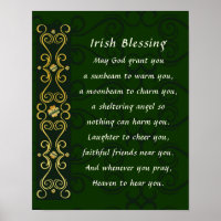 Irish Blessing Elegangoldfarbenes dunkles Design