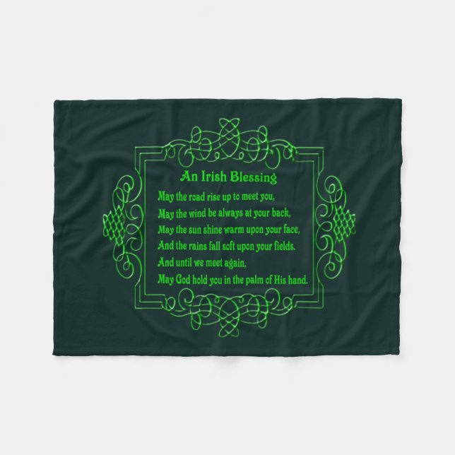 Irish Blessing Fleece Blanket (Vorderseite (Horizontal))