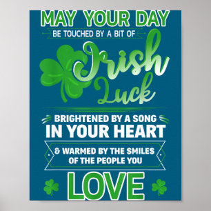 Irish Blessing Glück Zitate Sprüche St. Patrick's  Poster