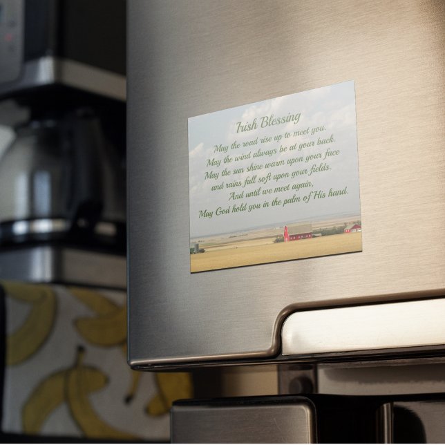 Irish Blessing Golden Wheat Fields Foto Magnetkarte (In Situ)