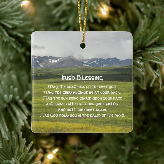 Irish Blessing Green Valley Foto Keramikornament (Baum)