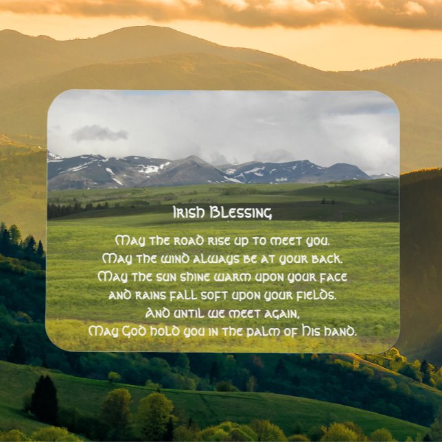 Irish Blessing Green Valley Foto Magnet (Green Valley Background)