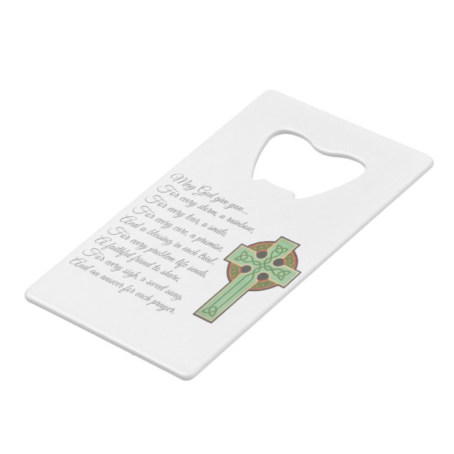Irish Blessing II Kreditkartenflaschenöffner (Vorderseite Schrägansicht)