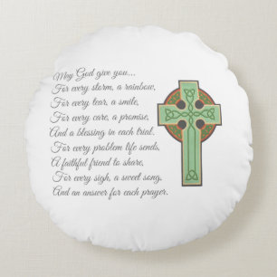 Irish Blessing II Rundes Kissen
