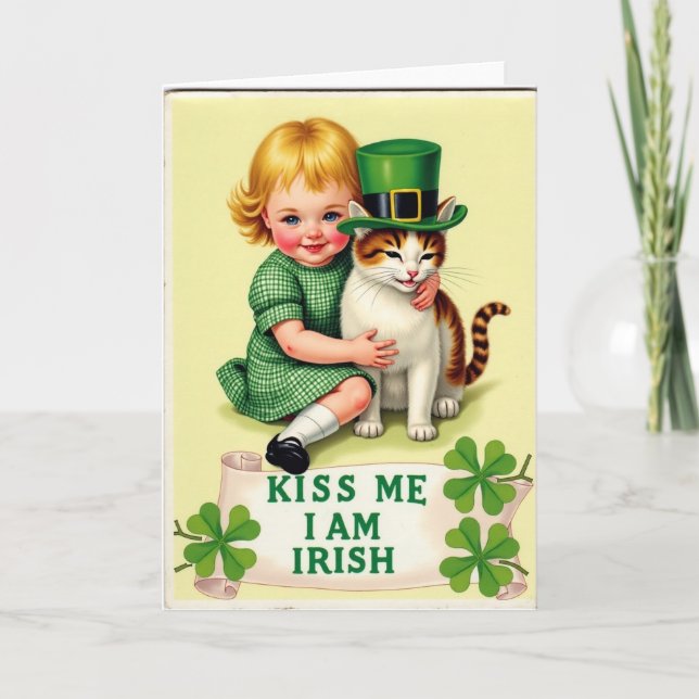 Irish Blessing Kitten Friend Card Karte (Vorderseite)