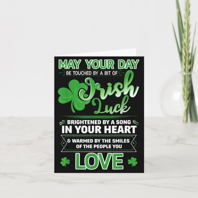 Irish Blessing Lucky Zitate Sprüche St. Patrick's  Karte (Vorderseite)