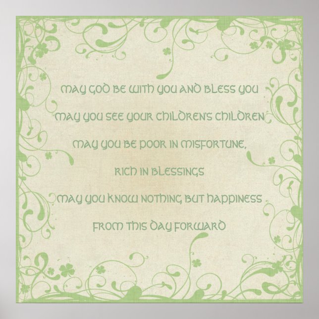 Irish Blessing-May die Straße aufsteigen, um Sie z Poster (Vorne)