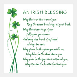 Irish Blessing Modèle avec Shamrocks