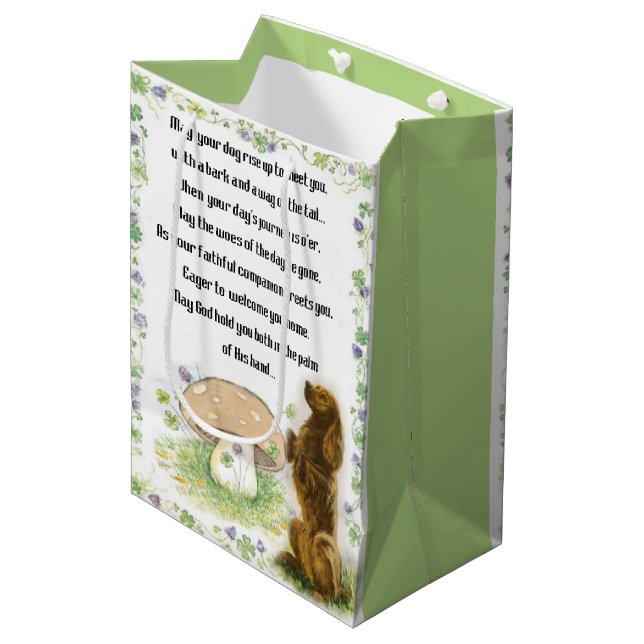 Irish Blessing St. Patricks Day Mittlere Geschenktüte (Vorderseite Schrägansicht)
